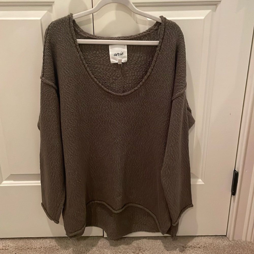 Dark green knitted Aerie sweater